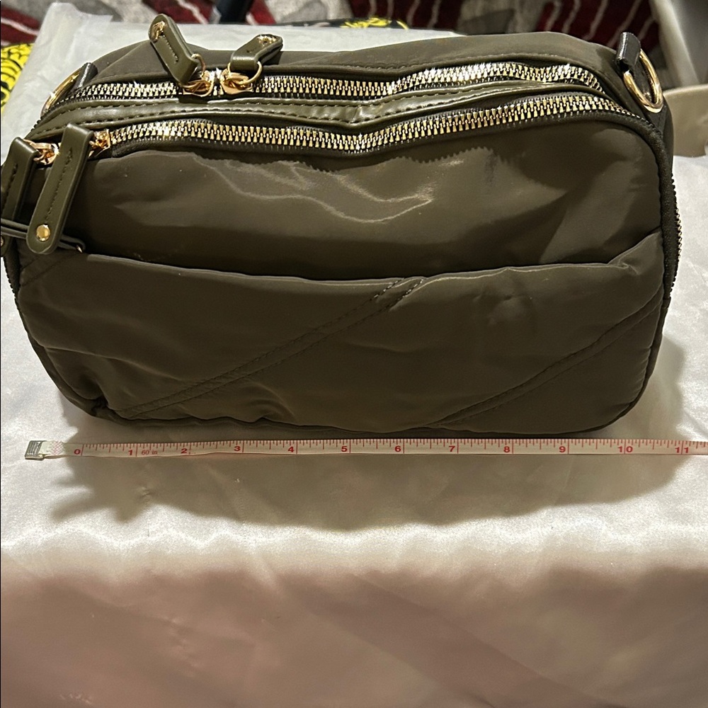 Olive Quilted Crossbody Bag/Backpack